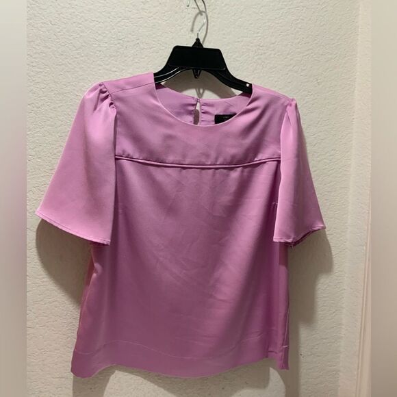 J. Crew | Lavender 100% Polyester short Sleeve Blouse  Size 6 - Picture 1 of 6
